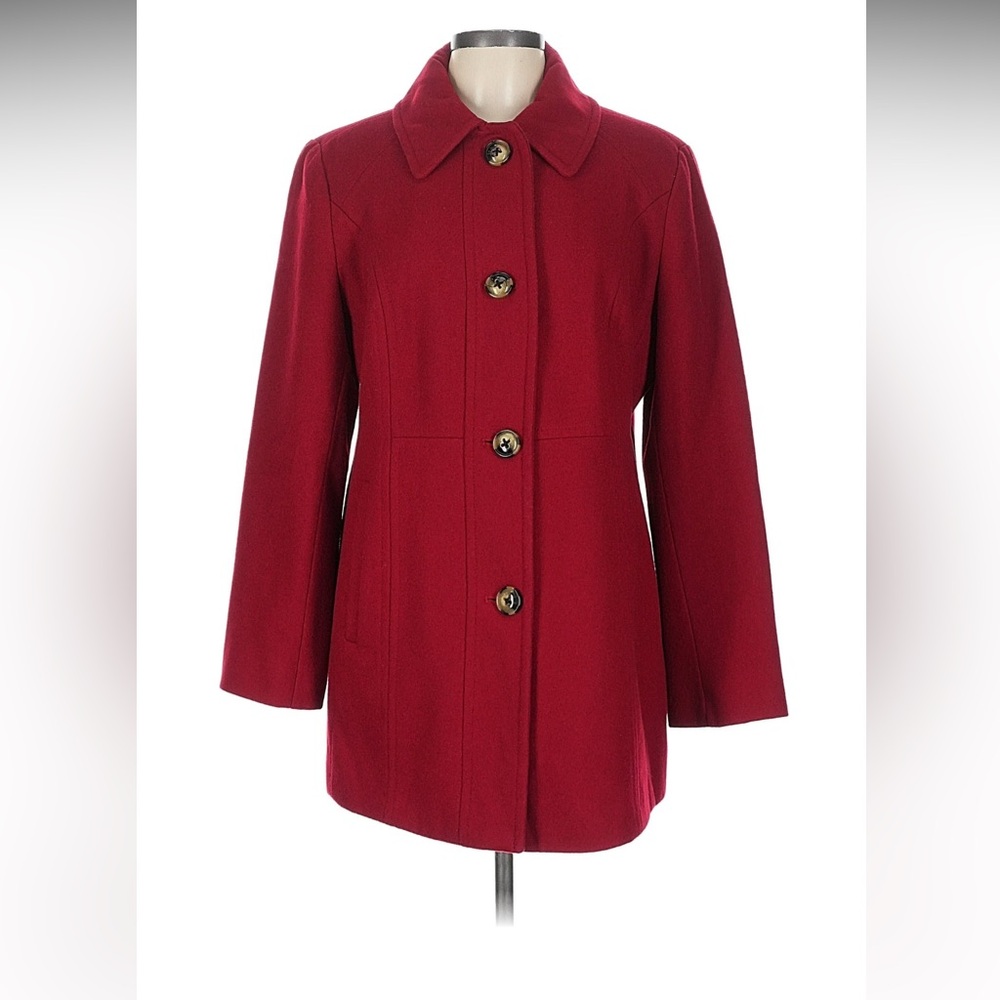 London Fog red wool pea coat women’s medium